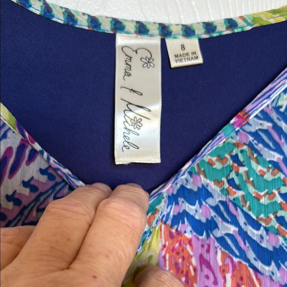 Emma & Michele Blue Purple Spaghetti Strap Sundress - Picture 6 of 6